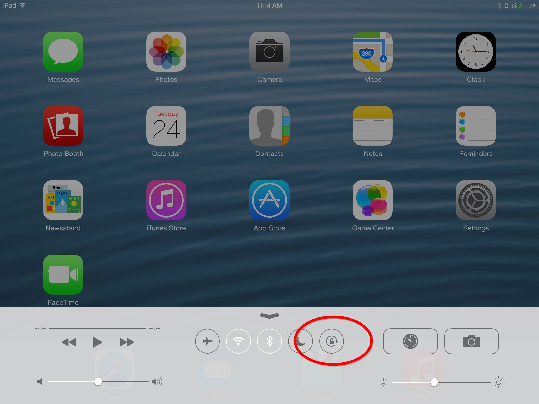 KB0014 - Lock screen rotation on an iPad (iOS 7) - Online Help
